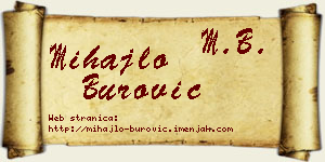 Mihajlo Burović vizit kartica